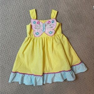 3T Yellow Butterfly Spring Dress